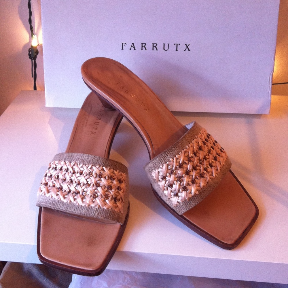 Tan Woven Heels